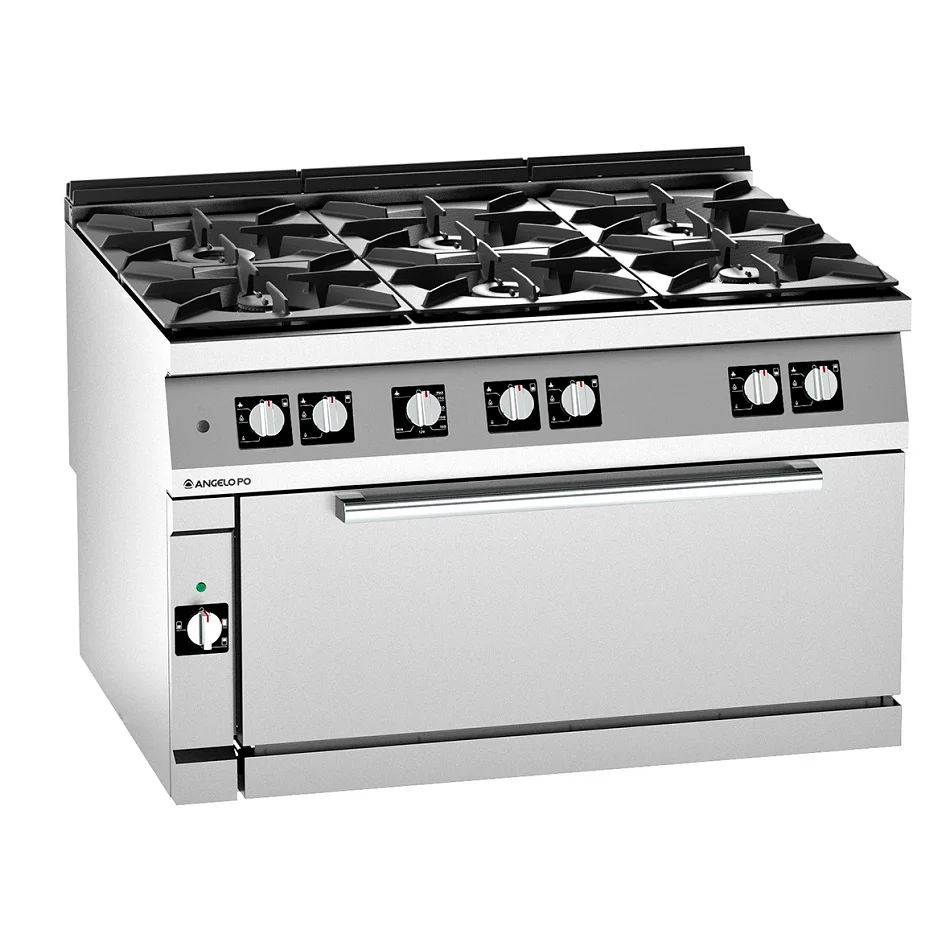Six Burner Gas Range with Large Static Oven